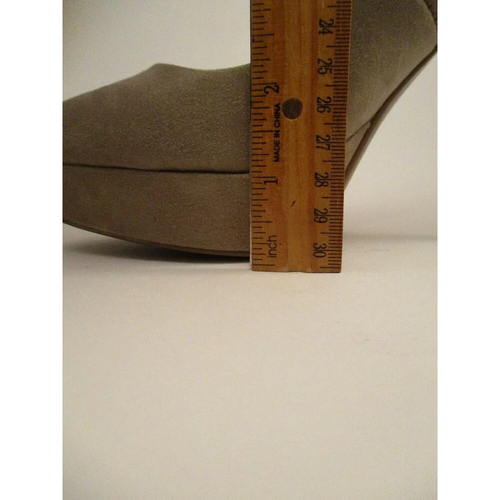 Jennifer Lopez Lucille Platform Pumps Women's 7.5M Grey Faux Suede Stiletto Heel